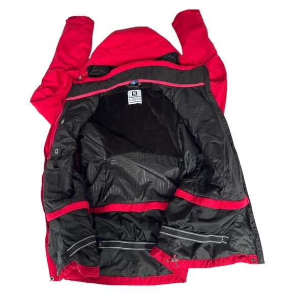 Salomon Red Winter Snow Jacket Coat Sporty Ski Snowboard Activewear Woman XL - Picture 3 of 13
